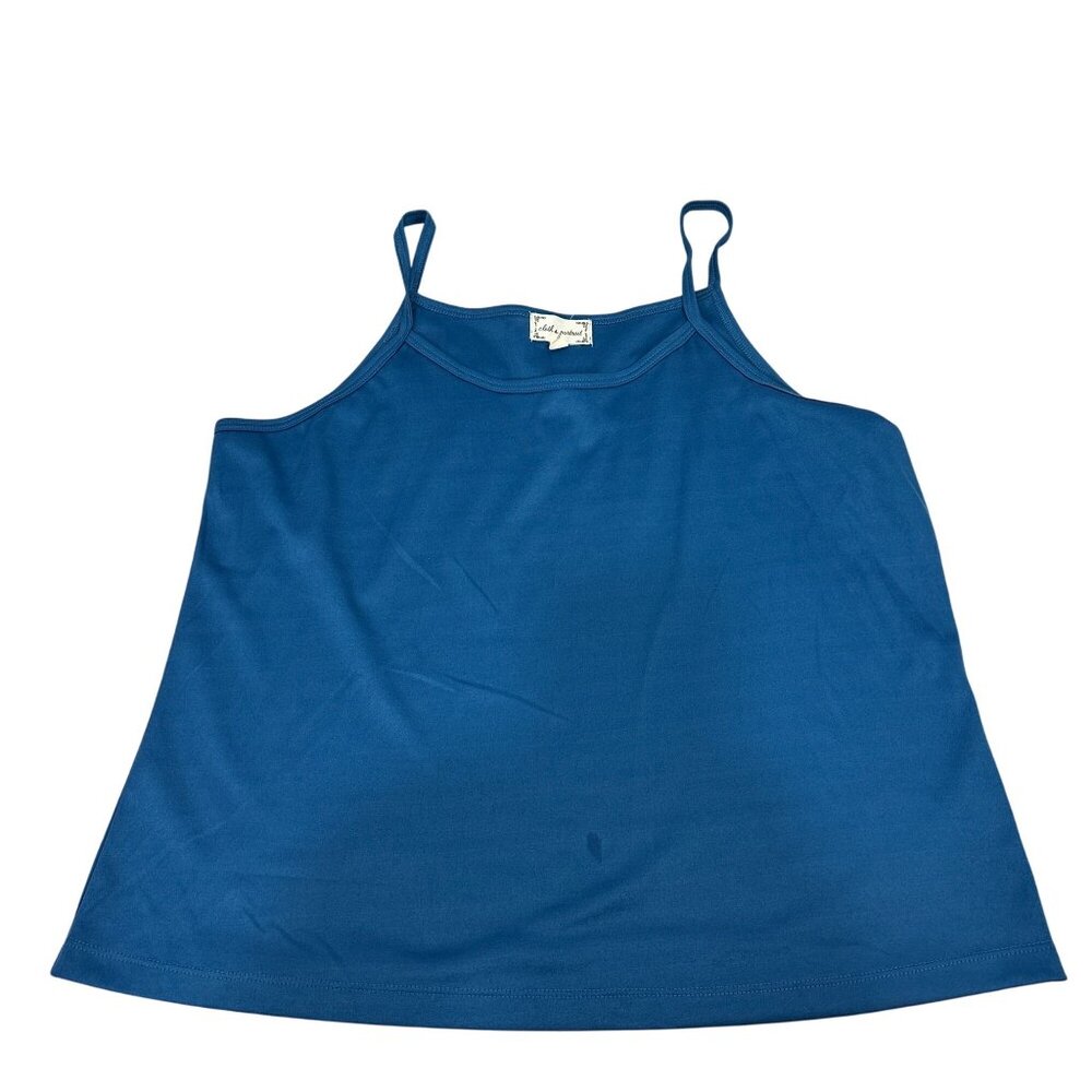 Cloth & Portrait Womens Blue Tank Top XL Spaghetti Straps Casual Sleeveless